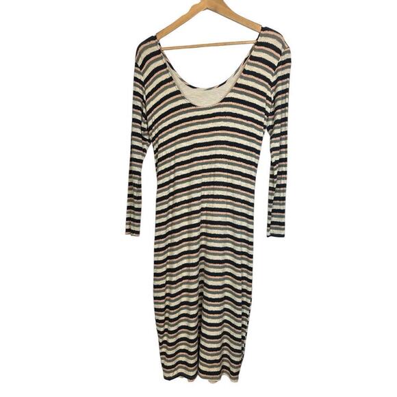 Anthropologie Dolan Left Coast Women’s Prita Striped Bodycon Midi Dress Sz L - Picture 7 of 10